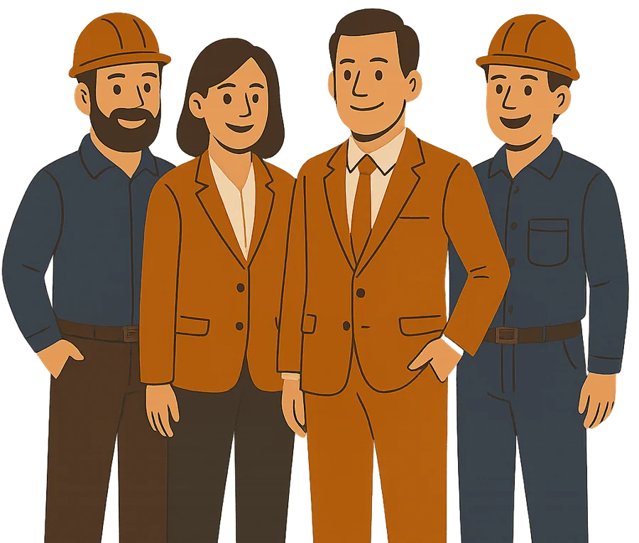 Fitfactory consultants and shop floor staff standing together