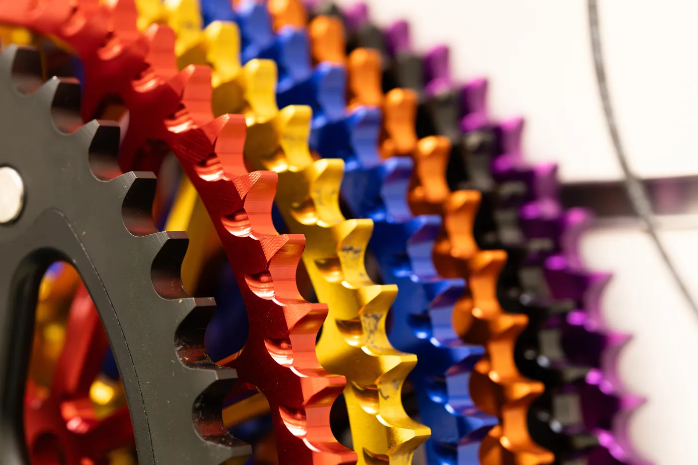 Anodised aluminium sprockets in a range of colours